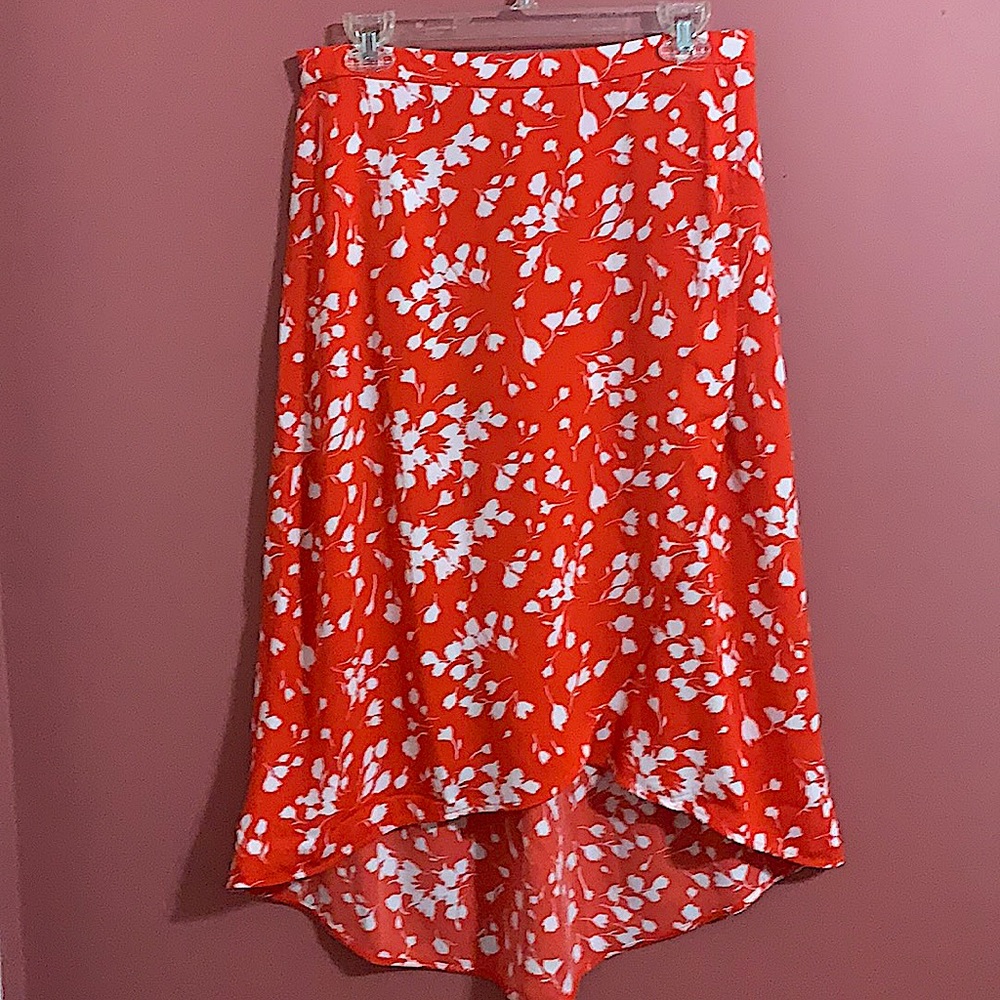 LIKE NEW ! J. Crew , Red Floral Summer Skirt